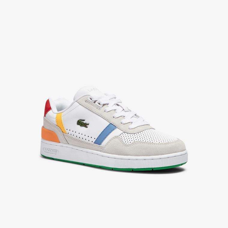 Lacoste T-Clip Læder x Polaroid Sneakers Bílé Zelene | FHwKoitW