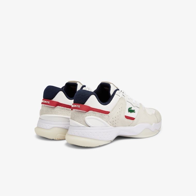 Lacoste T-Point Læder and Semišové Sneakers Bílé Béžový | vrLhIXr4