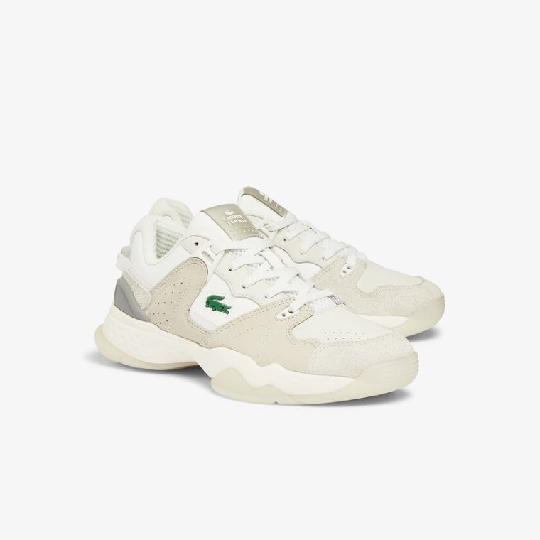 Lacoste T-Point Nubuck Læder Sneakers Béžový | wAWVWKrJ