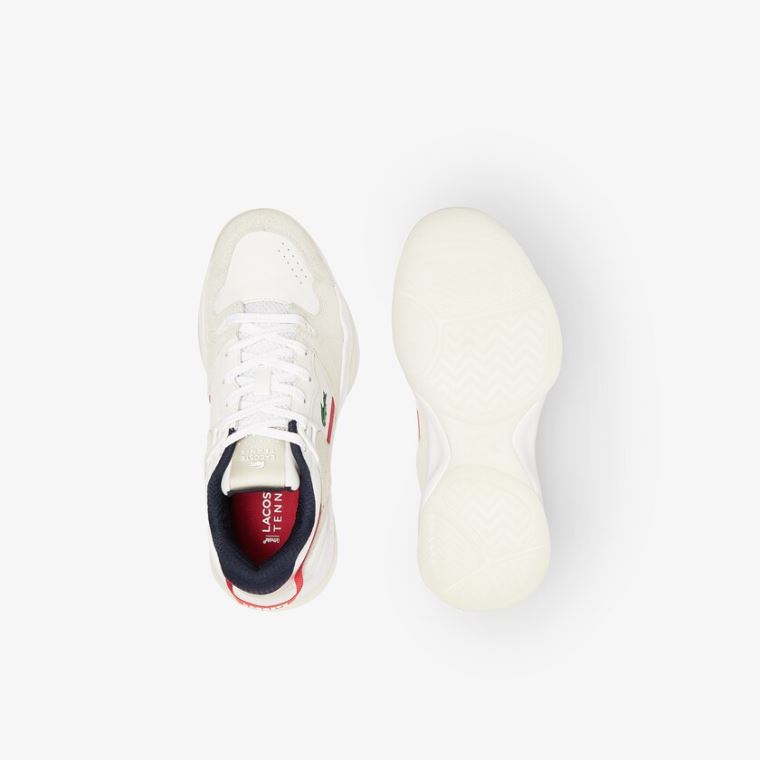 Lacoste T-Point Nubuck Læder Sneakers Bílé Béžový | g8ITjtv8