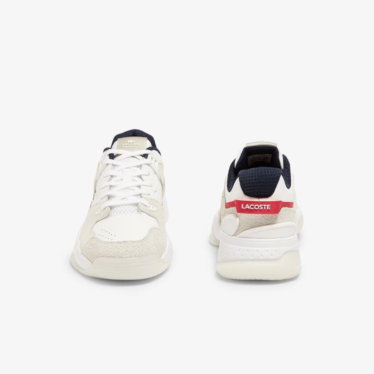 Lacoste T-Point Nubuck Læder Sneakers Bílé Béžový | g8ITjtv8