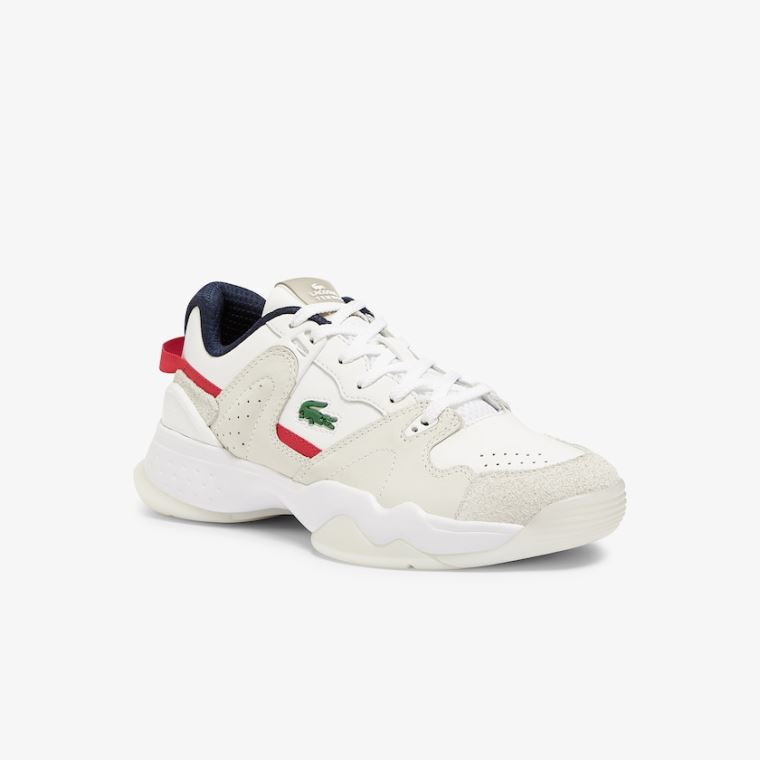 Lacoste T-Point Nubuck Læder Sneakers Bílé Béžový | g8ITjtv8