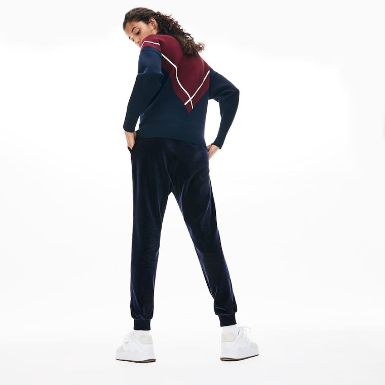 Lacoste Tapered Velour Terry Sweatpants Tmavě Blankyt Blankyt | mIOI0NWL