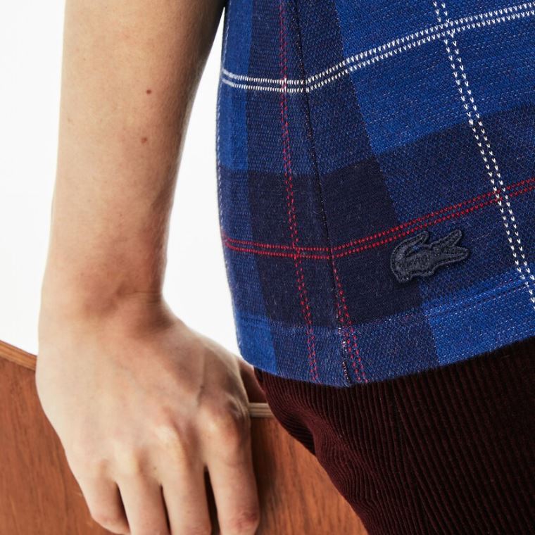 Lacoste Tartan Check Bavlněné Jacquard Polo Tmavě Blankyt Blankyt Blankyt | bGzUldgG