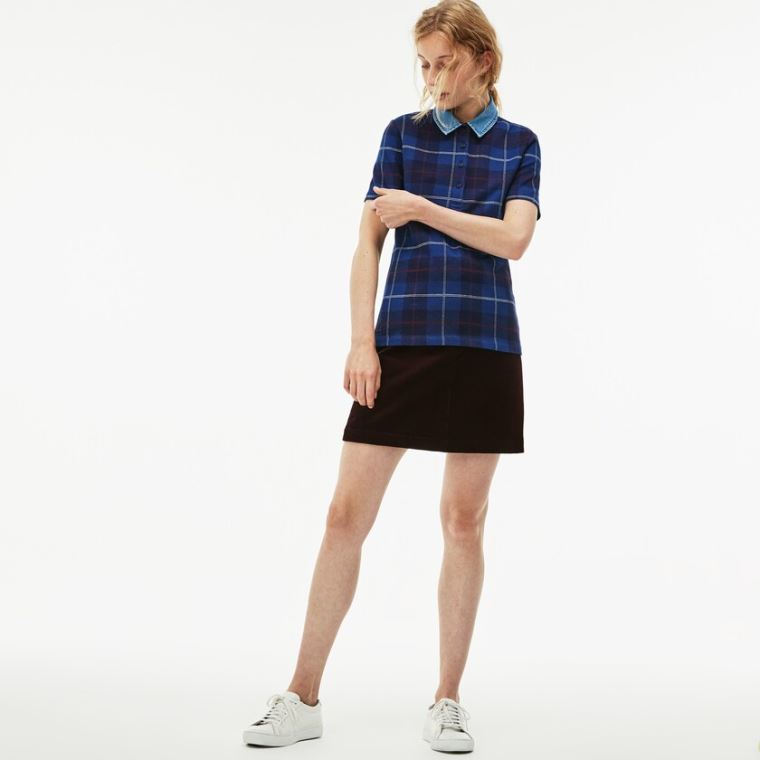 Lacoste Tartan Check Bavlněné Jacquard Polo Tmavě Blankyt Blankyt Blankyt | bGzUldgG