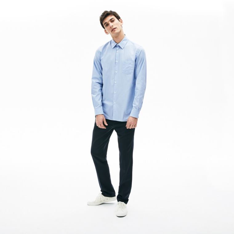 Lacoste Textured Bavlněné Shirt Světle Blankyt Bílé | CJWZhdmu