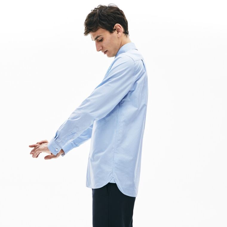 Lacoste Textured Bavlněné Shirt Světle Blankyt Bílé | CJWZhdmu