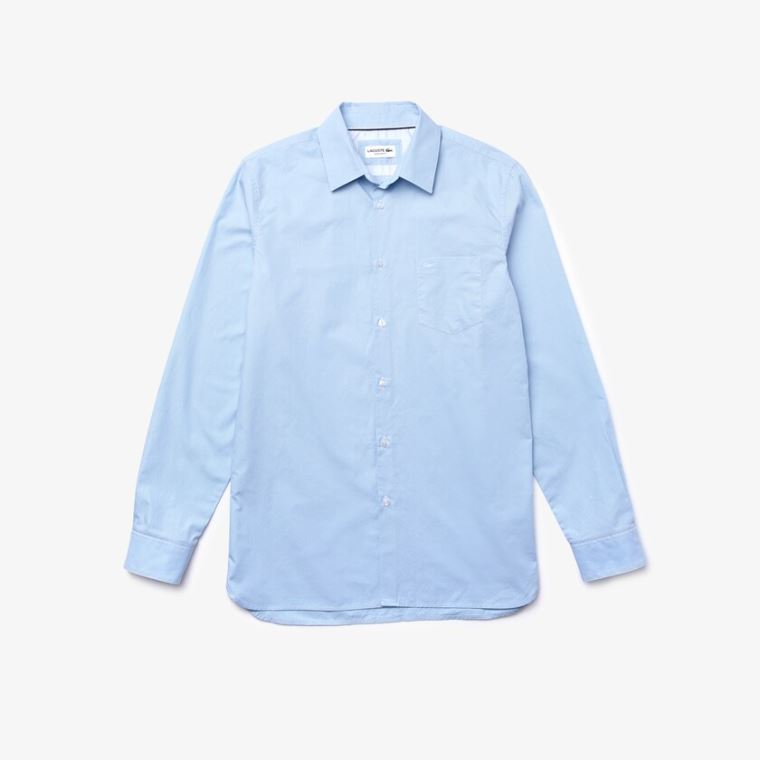 Lacoste Textured Bavlněné Shirt Světle Blankyt Bílé | CJWZhdmu