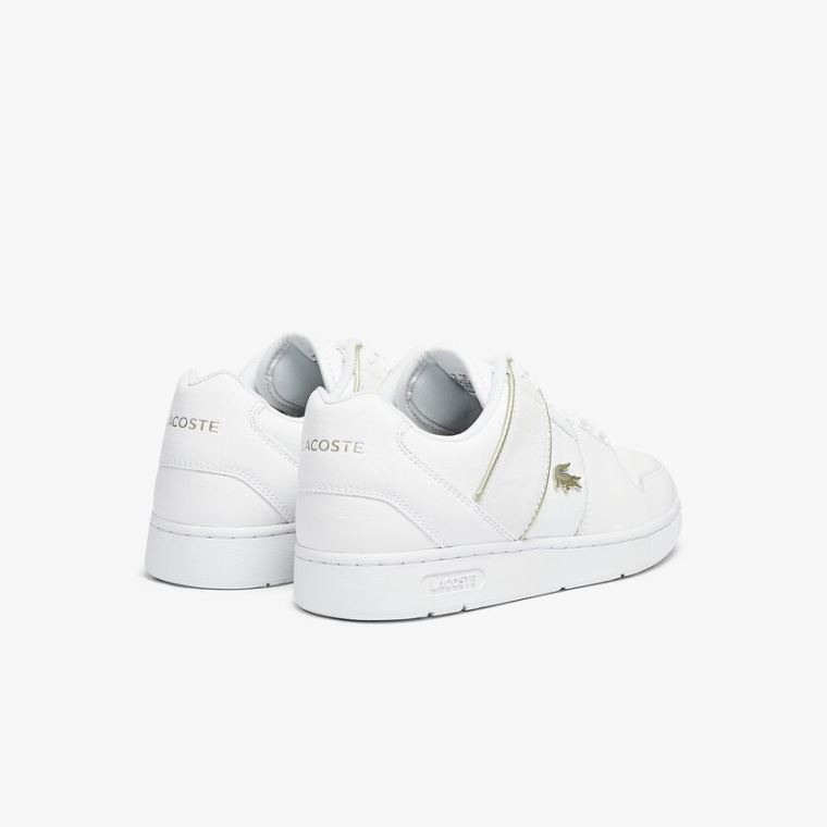 Lacoste Thrill Læder and Syntetická Sneakers Bílé | tRlft3Fz