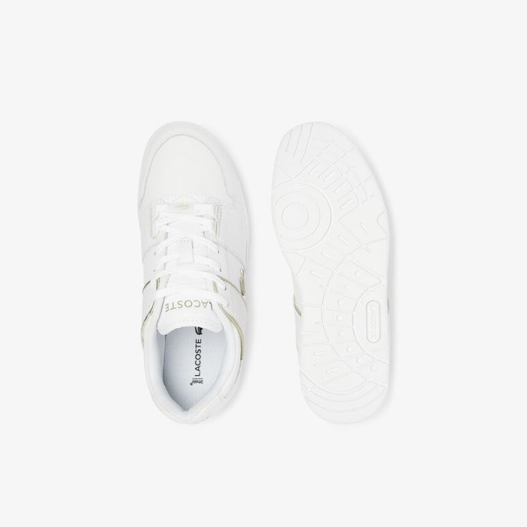 Lacoste Thrill Læder and Syntetická Sneakers Bílé | tRlft3Fz