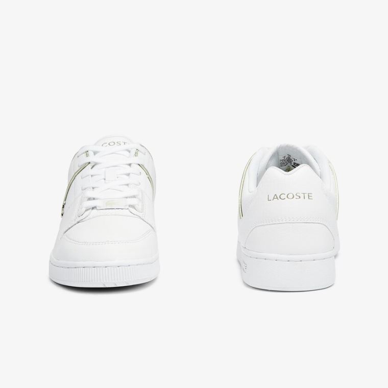 Lacoste Thrill Læder and Syntetická Sneakers Bílé | tRlft3Fz