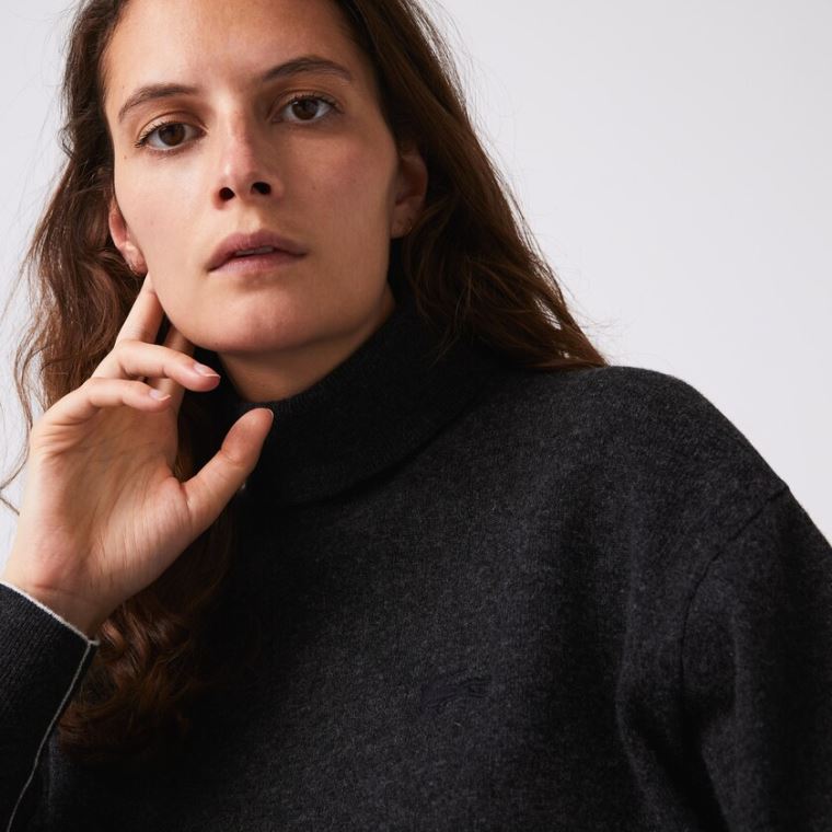 Lacoste Turtleneck Wool Svetrové Šedé | 8Def1dmo