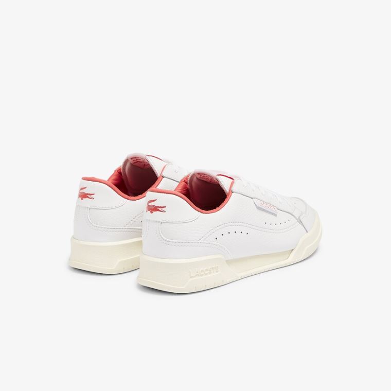 Lacoste Twin Serve Luxe Læder and Syntetická Sneakers Bílé Béžový | Dhba6O0z