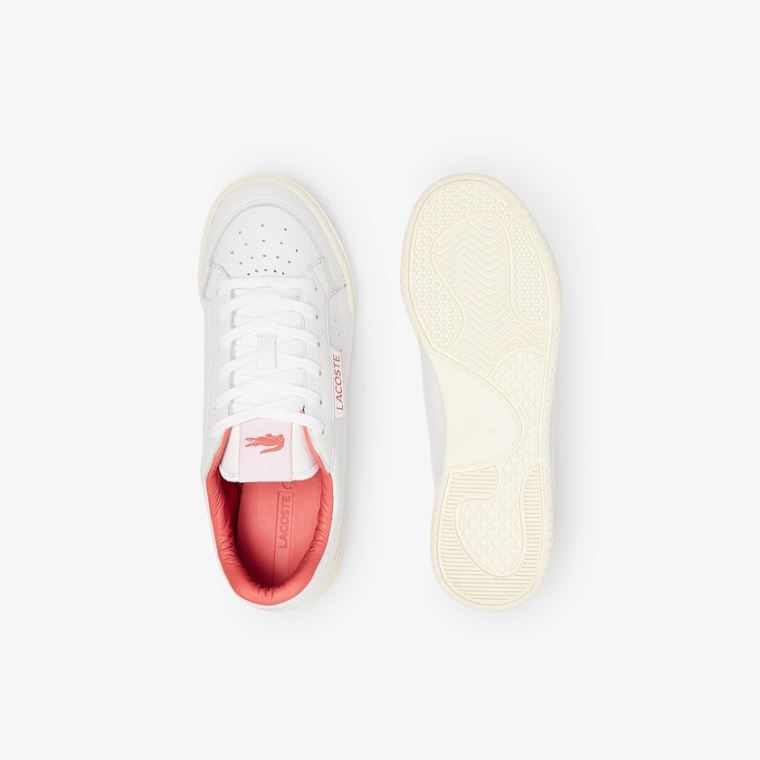 Lacoste Twin Serve Luxe Læder and Syntetická Sneakers Bílé Béžový | Dhba6O0z