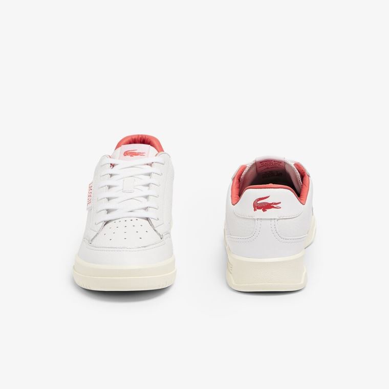 Lacoste Twin Serve Luxe Læder and Syntetická Sneakers Bílé Béžový | Dhba6O0z