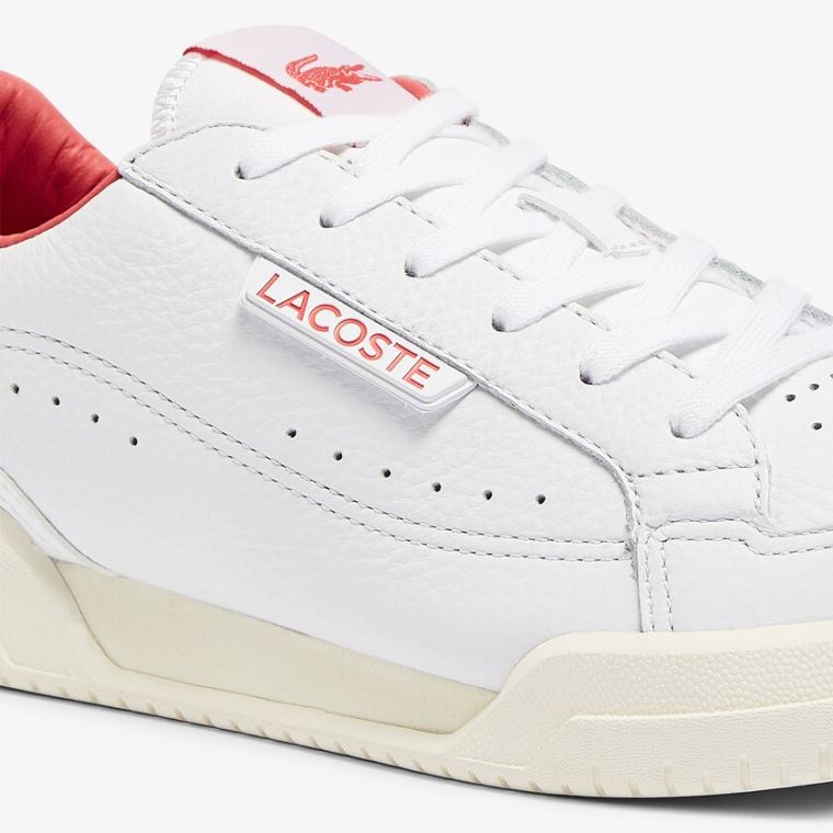 Lacoste Twin Serve Luxe Læder and Syntetická Sneakers Bílé Béžový | Dhba6O0z