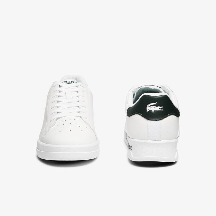 Lacoste Twin Serve Læder Colour-Pop Sneakers Bílé | gQYe3uPK