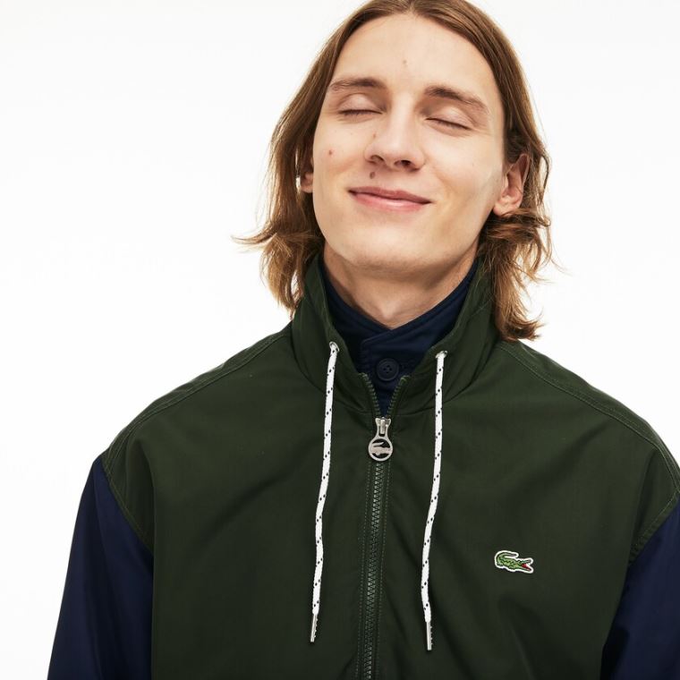 Lacoste Vody-Resistant Full-Zip Jacket Bílé Hnědožlutý Zelene Tmavě Blankyt Blankyt | ay58rftp