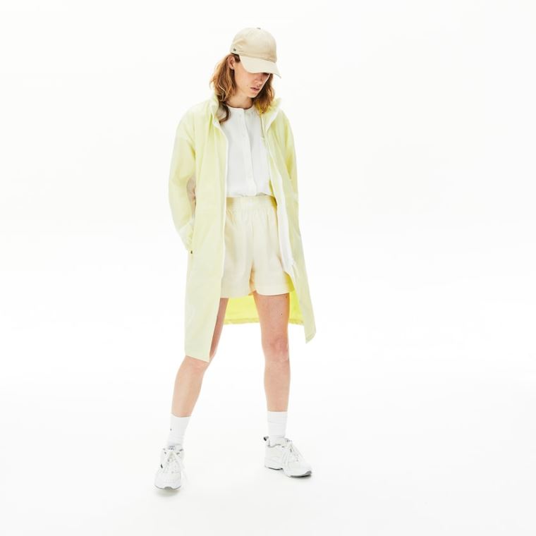 Lacoste Vody-Resistant Long Nylon Parka Bílé Žluté | f774AwYQ