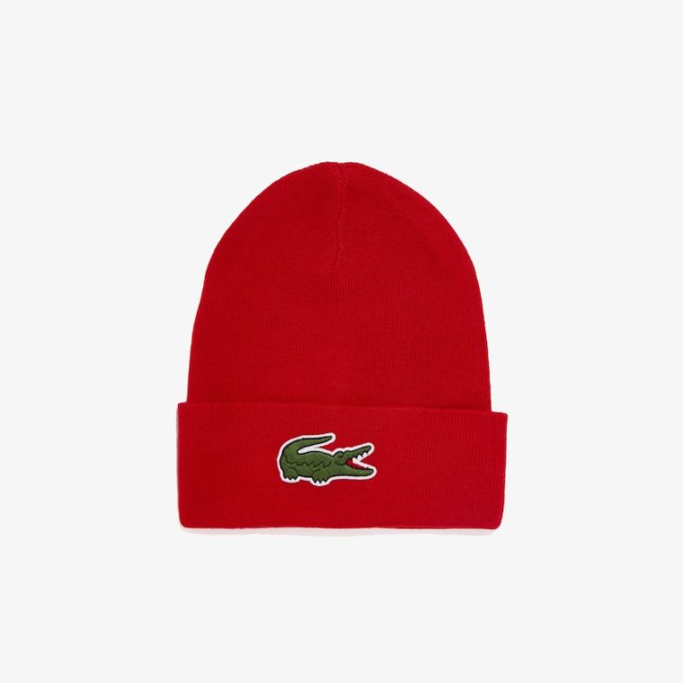 Lacoste Wool Blend Knit Cap Červené | nT6NGKrq