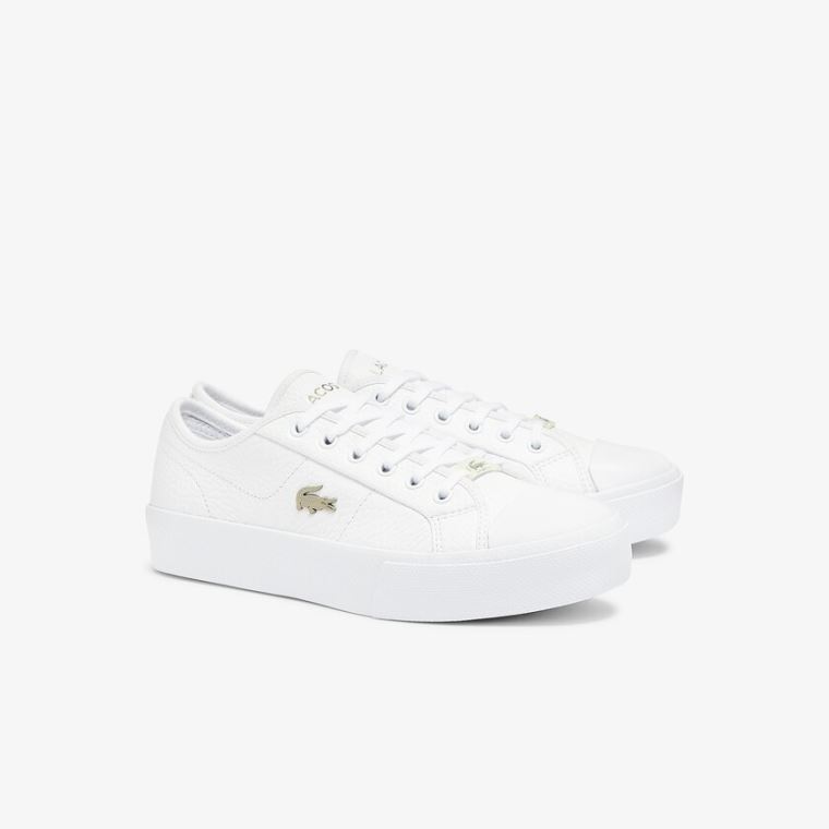 Lacoste Ziane Plus Grand Læder Sneakers Bílé Bílé | MKNSvlZg