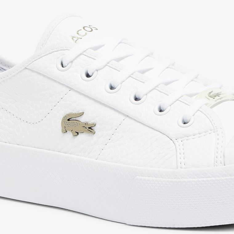 Lacoste Ziane Plus Grand Læder Sneakers Bílé Bílé | MKNSvlZg