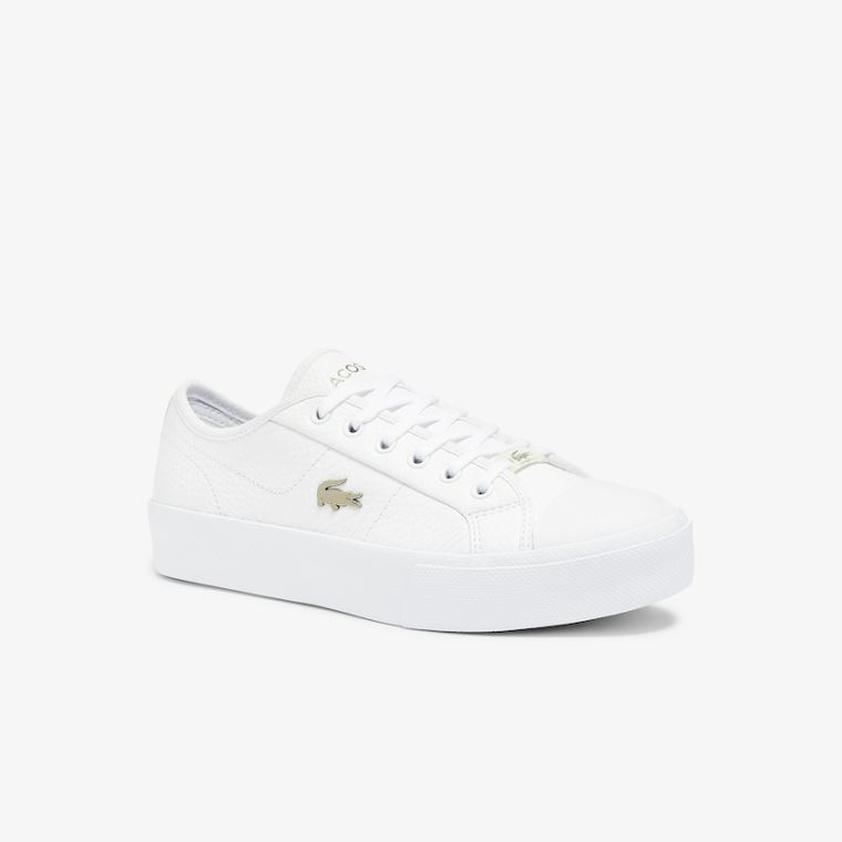 Lacoste Ziane Plus Grand Læder Sneakers Bílé Bílé | MKNSvlZg