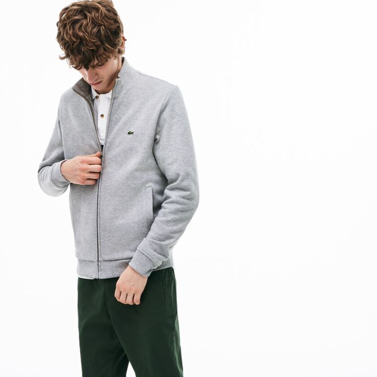 Lacoste Zip Fleece Sweatshirt Šedé | BK0kbveV