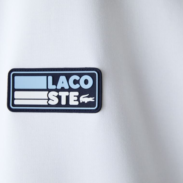 Lacoste Zip Pocket S Kapucí Sweatshirt With Badge Bílé | nQzuCAbT