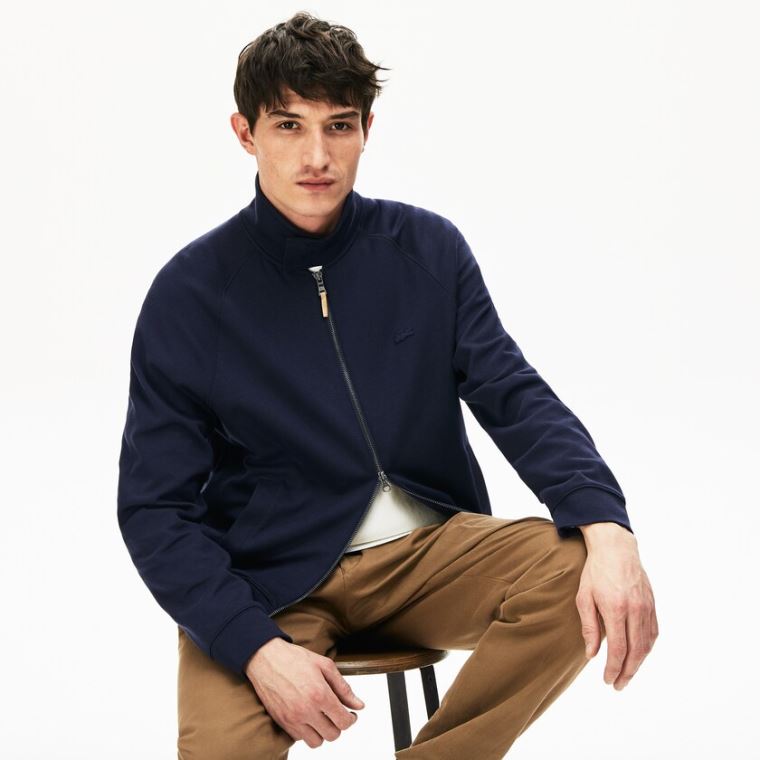 Lacoste Zippered Solid Sweatshirt Tmavě Blankyt Blankyt Hnědožlutý Zelene | gqlcTuqv