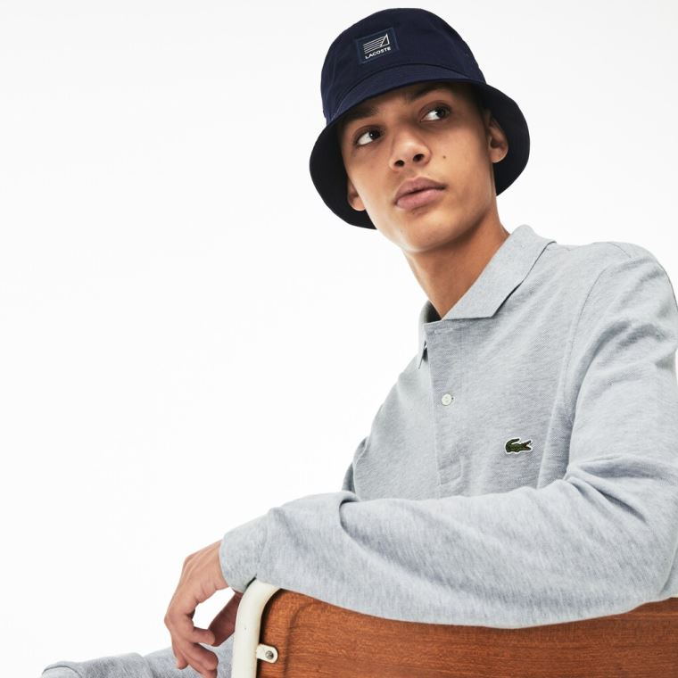 Lacoste classic fit long-sleeve Polo Shirt in marl petit piqué Šedé | ih1jpXzU