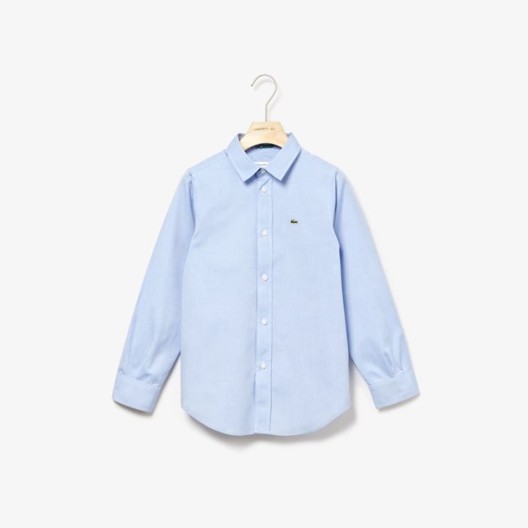 Lacoste shirt in Oxford cotton knit Světle Blankyt | pRIqwsus