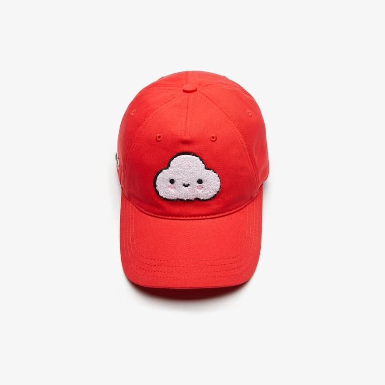 Lacoste x FriendsWithYou Bavlněné Print Cap Červené | rdcmXb3F