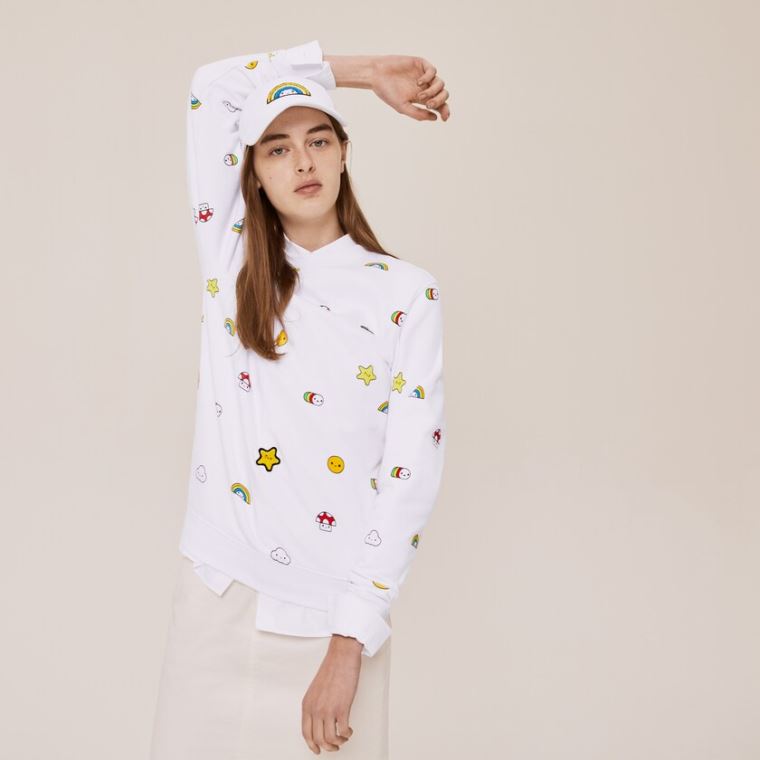 Lacoste x FriendsWithYou Design Sweatshirt Bílé | Jg6zdXPC