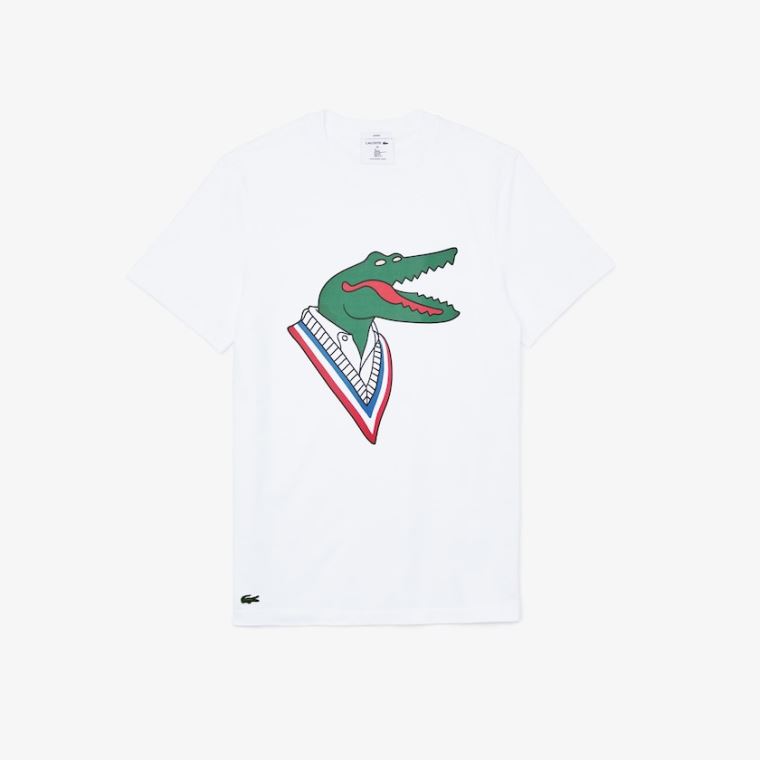 Lacoste x Jean-Michel Tixier Graphic T-shirt Bílé Červené | XryCVzcA