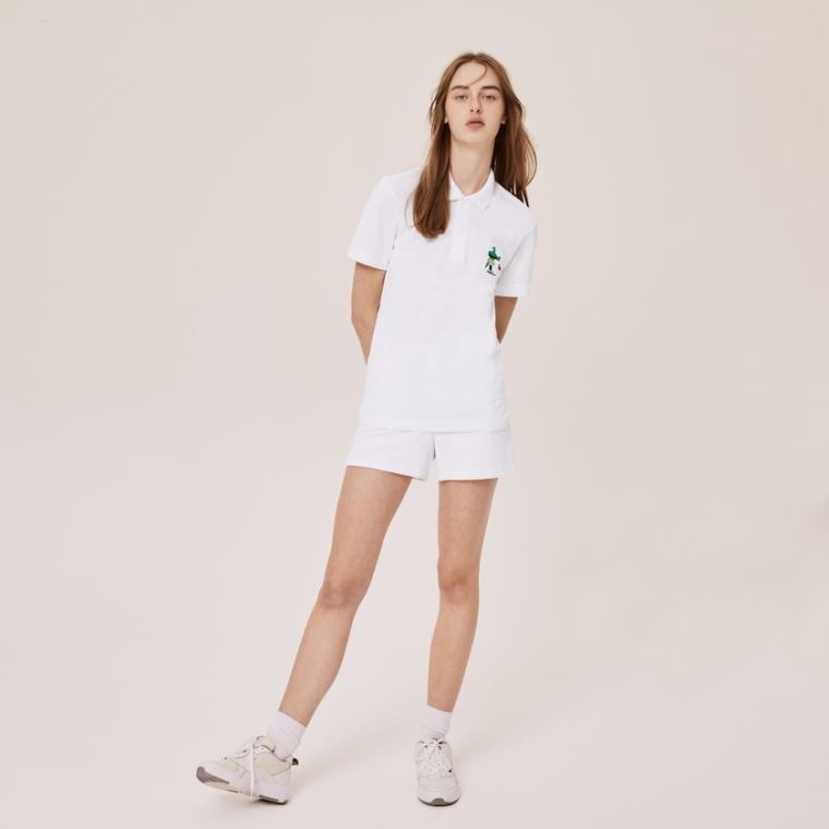 Lacoste x Jeremyville Design Classic Fit Polo Shirt Bílé | 4gpSTtkM