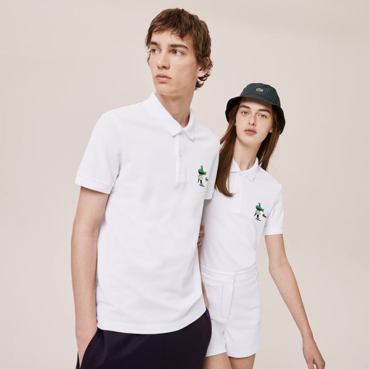 Lacoste x Jeremyville Design Classic Fit Polo Shirt Bílé | 4gpSTtkM