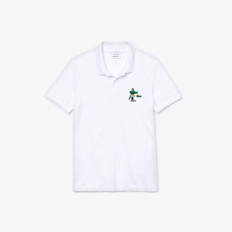 Lacoste x Jeremyville Design Classic Fit Polo Shirt Bílé | HzHiSdfS