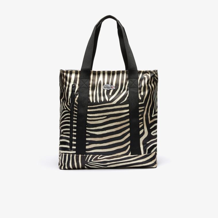 Lacoste x National Geographic Animal Print Shopper Bílé Černé | 7QFOHcta