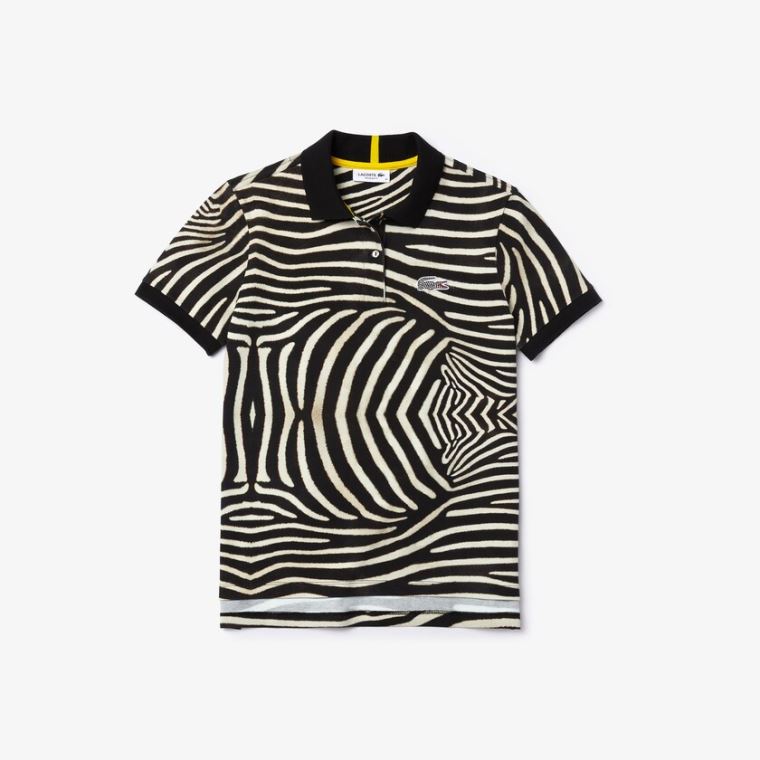 Lacoste x National Geographic Animal Print Piqué Polo Shirt Bílé | KXtGckig