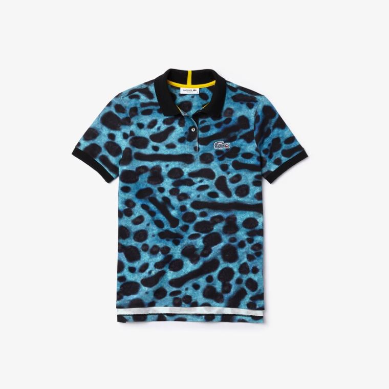 Lacoste x National Geographic Animal Print Piqué Polo Shirt Bílé | wS7Ofi5C