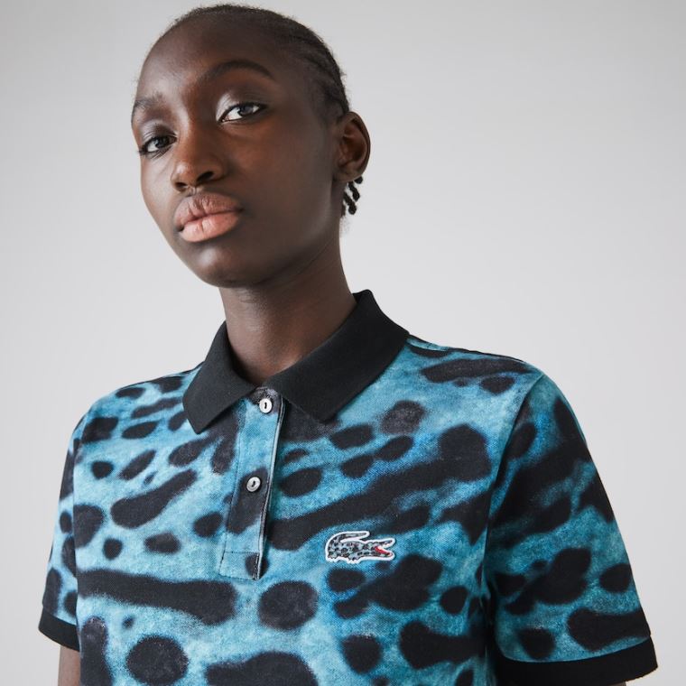 Lacoste x National Geographic Animal Print Piqué Polo Shirt Bílé | wS7Ofi5C