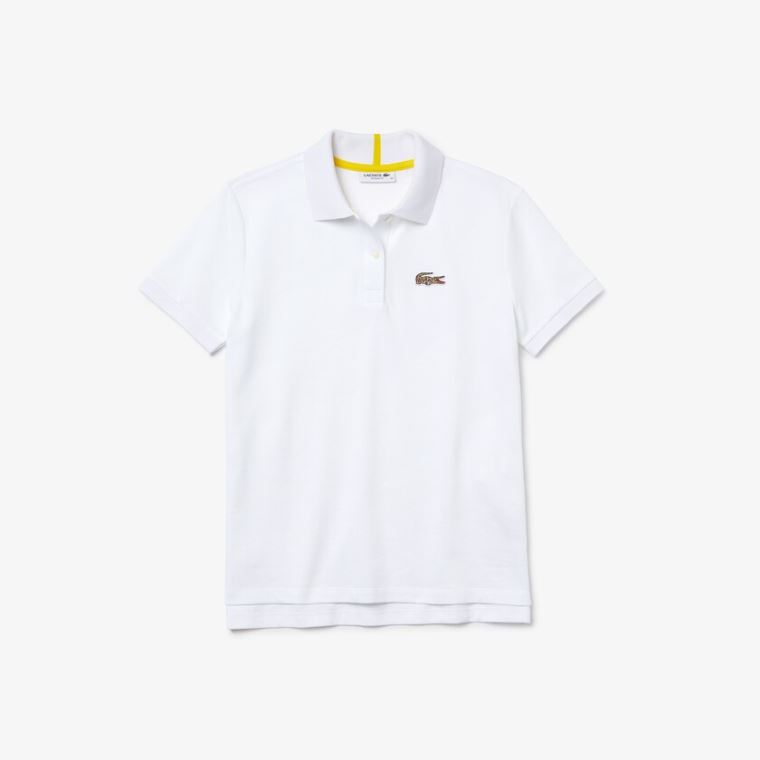 Lacoste x National Geographic Bavlněné Piqué Polo Shirt Bílé | HAtFJfF6