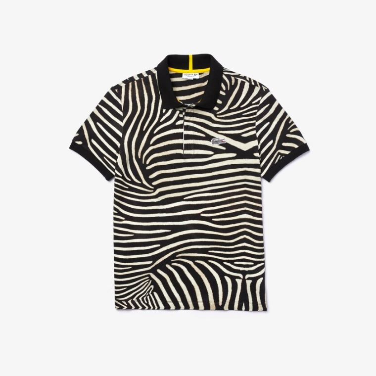 Lacoste x National Geographic Regular Fit Print Bavlněné Polo Shirt Bílé | JMuIFJ7h