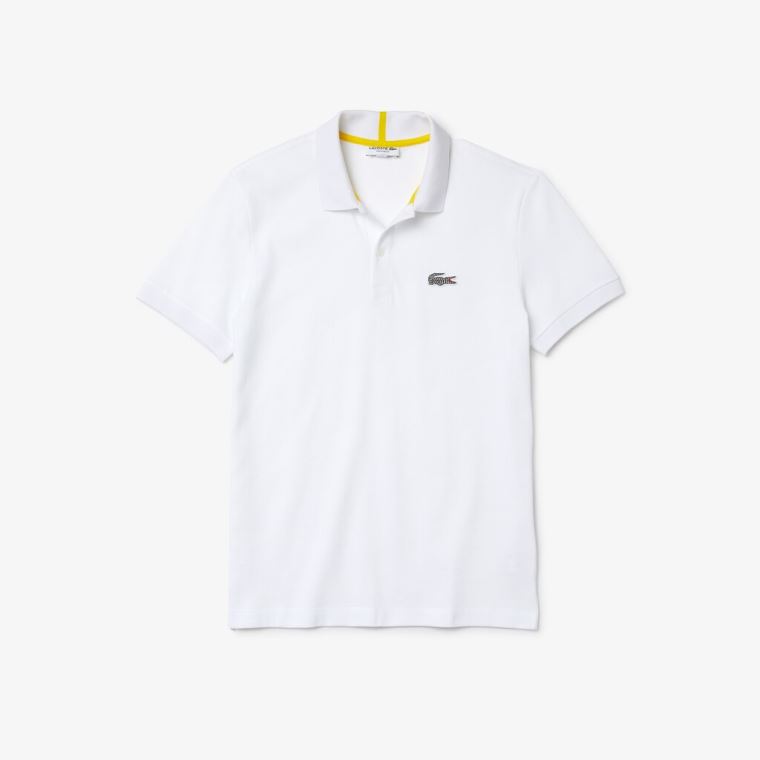 Lacoste x National Geographic Regular Fit Organic Bavlněné Polo Shirt Bílé | OfptPsil