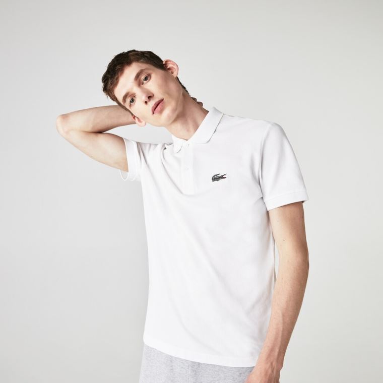 Lacoste x National Geographic Regular Fit Organic Bavlněné Polo Shirt Bílé | OfptPsil