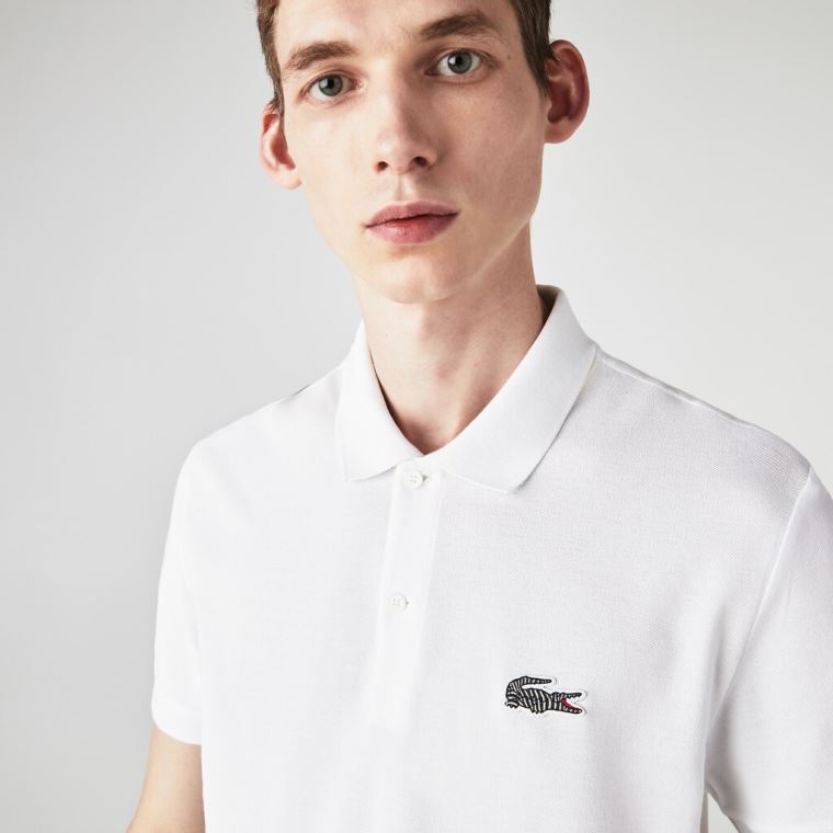 Lacoste x National Geographic Regular Fit Organic Bavlněné Polo Shirt Bílé | OfptPsil