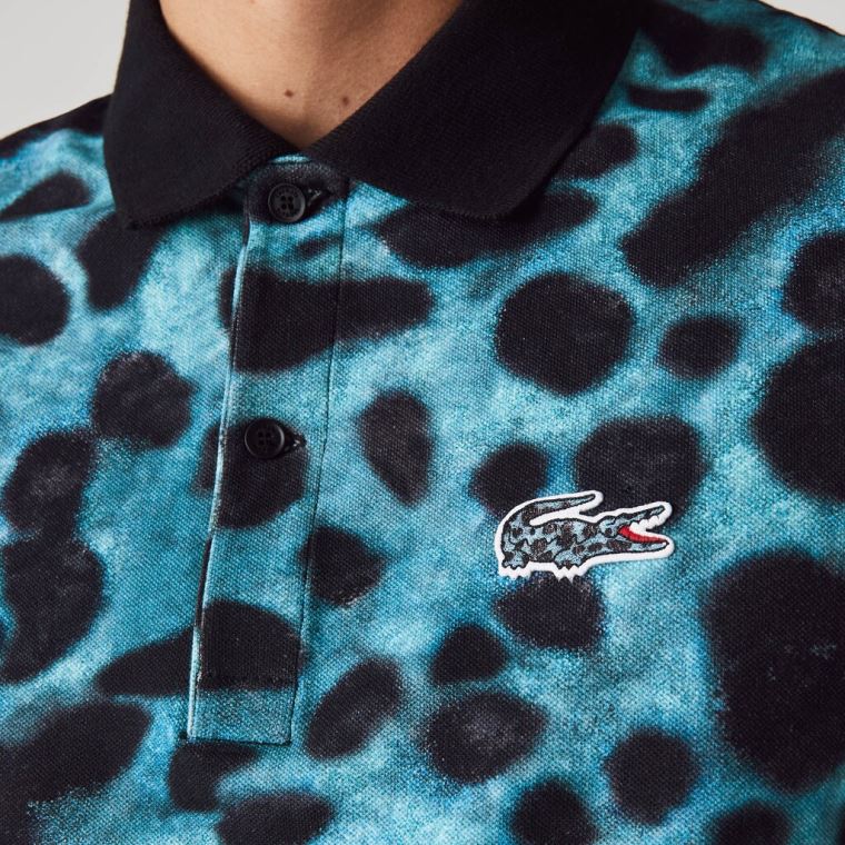 Lacoste x National Geographic Regular Fit Print Bavlněné Polo Shirt Zelene Bílé | tM3WkX9X