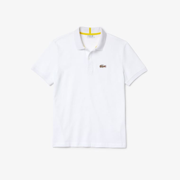 Lacoste x National Geographic Regular Fit Organic Bavlněné Polo Shirt Bílé | uJE0PPid