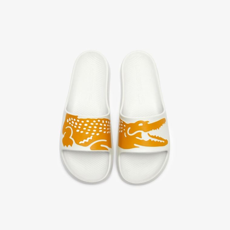 Lacoste x Ricky Regal Syntetická Crocodile Slides Bílé Žluté | CV8s5bWW